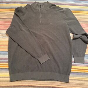 North 564 Men Sweater 3XL Tall Gray Quarter Zip Long Sleeve Cotton Polyester